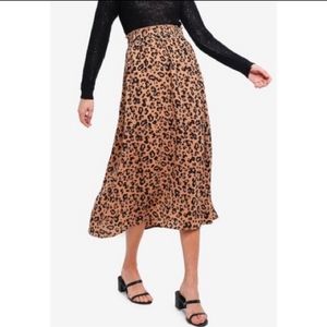 Asos leopard print midi skirt